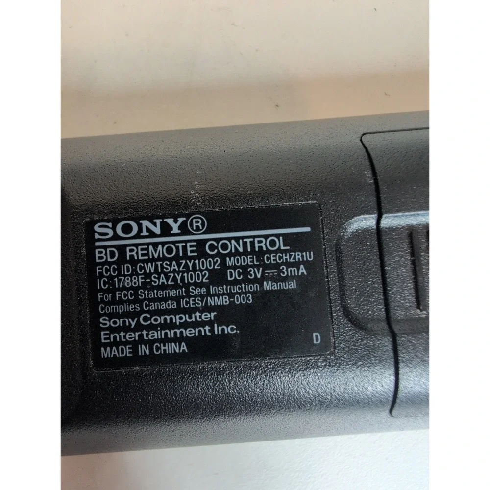 Sony PlayStation 3 Remote Control CECHZR1U Blu-Ray Media Remote Working PS3
